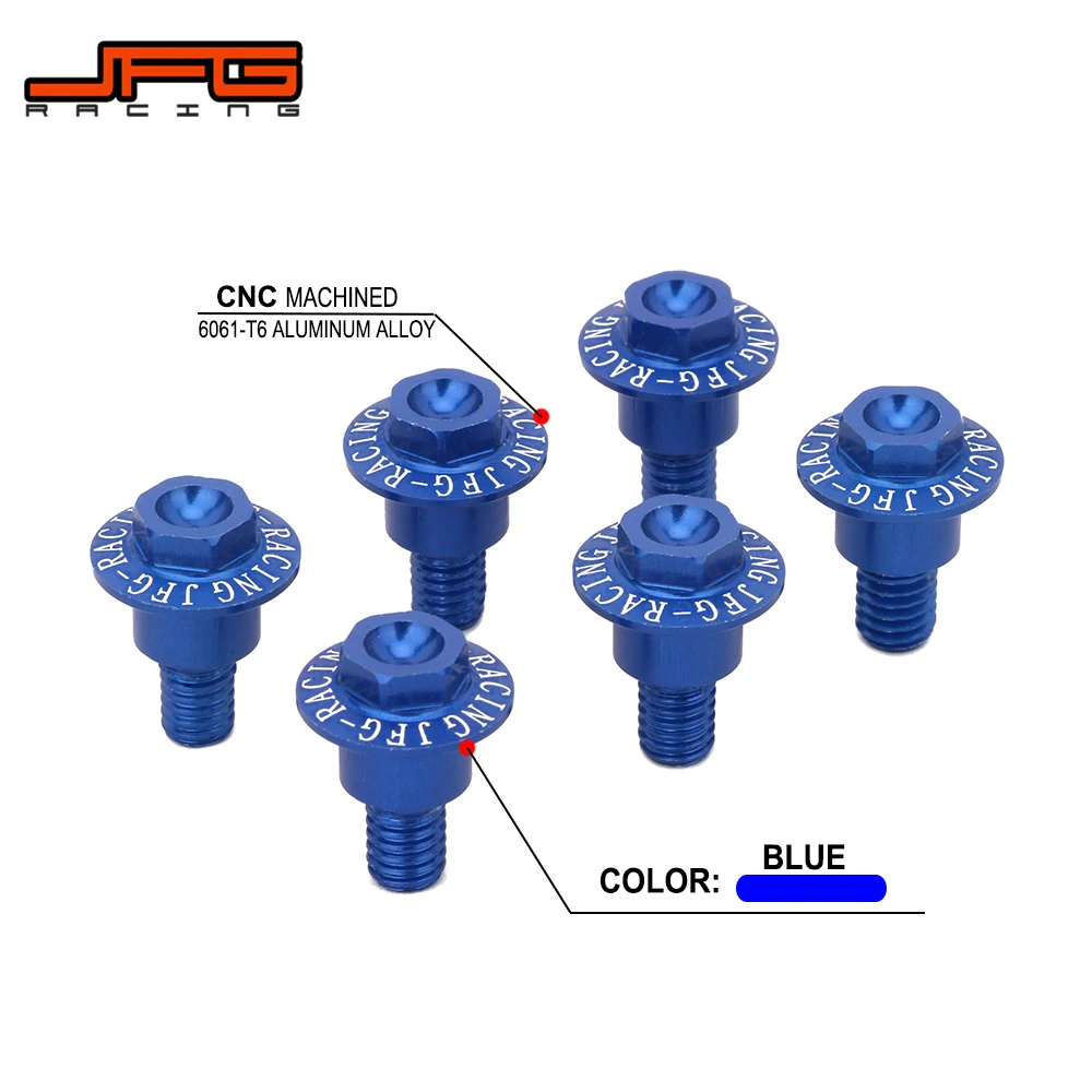 Motorcycle 6PCS Screw Blue Front Fork Guard Bolts For YAMAHA YZ65 YZ85 YZ125 YZ250 YZ250F YZ450F YZ125X YZ250X YZ250FX YZ450FX