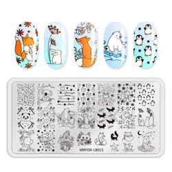 1pc Nail Art Stamping Plates New Arrived Flowers Cute Penguin Fox Summer Ocean Image Stamping Nail Art Template Manicure Plate