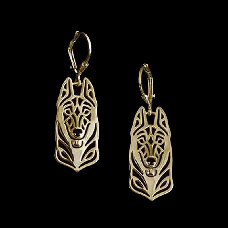 Women's Metal Dog Earrings Pet Belgian Malinois Earrings