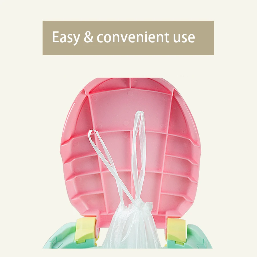 5 Rolls Universal Potty Training Toilet Seat Bin Bags Travel Potties Liners Disposable with Drawstring Convenient Use Portable