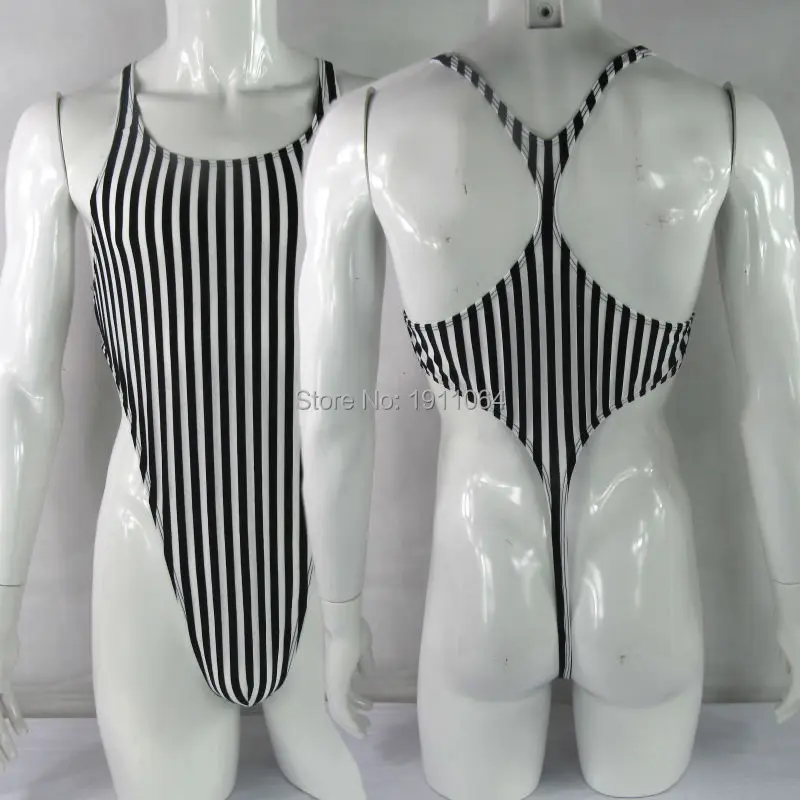 Mens bodysuit Thong Leotard cotton poly spandex High Cut Racer Back G628CB