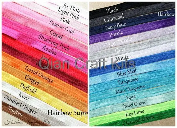 

100 yards Fold over elastic (15mm) 5/8 inch - YOU CHOOSE Colors - Headbands Hair Ties Hairbow Supplies or mix colors premium