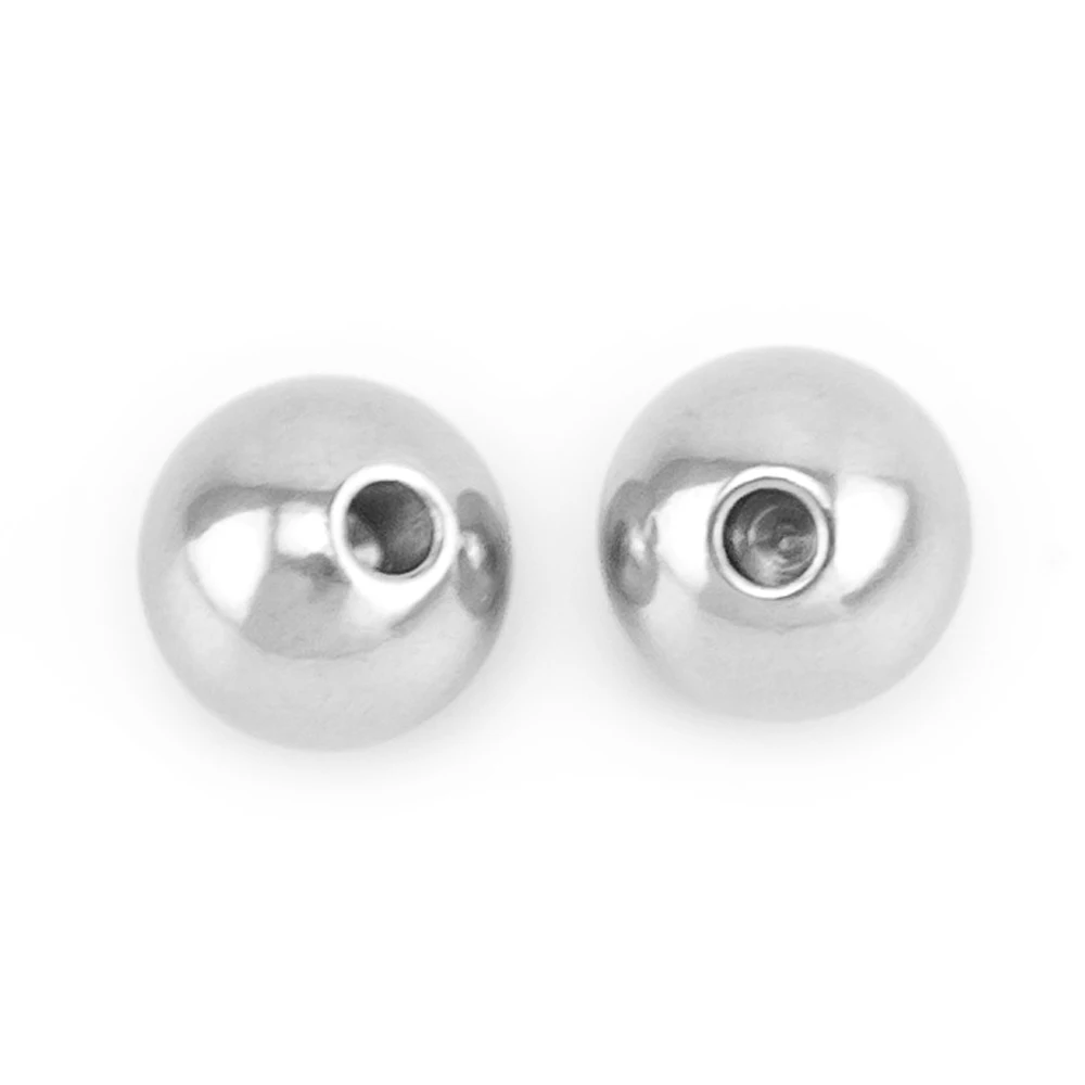 

Diy jewelry beads 8x2mm 0.3x0.08" inner half hole end bead cap ball stainless steel silver color 100pcs ball bead