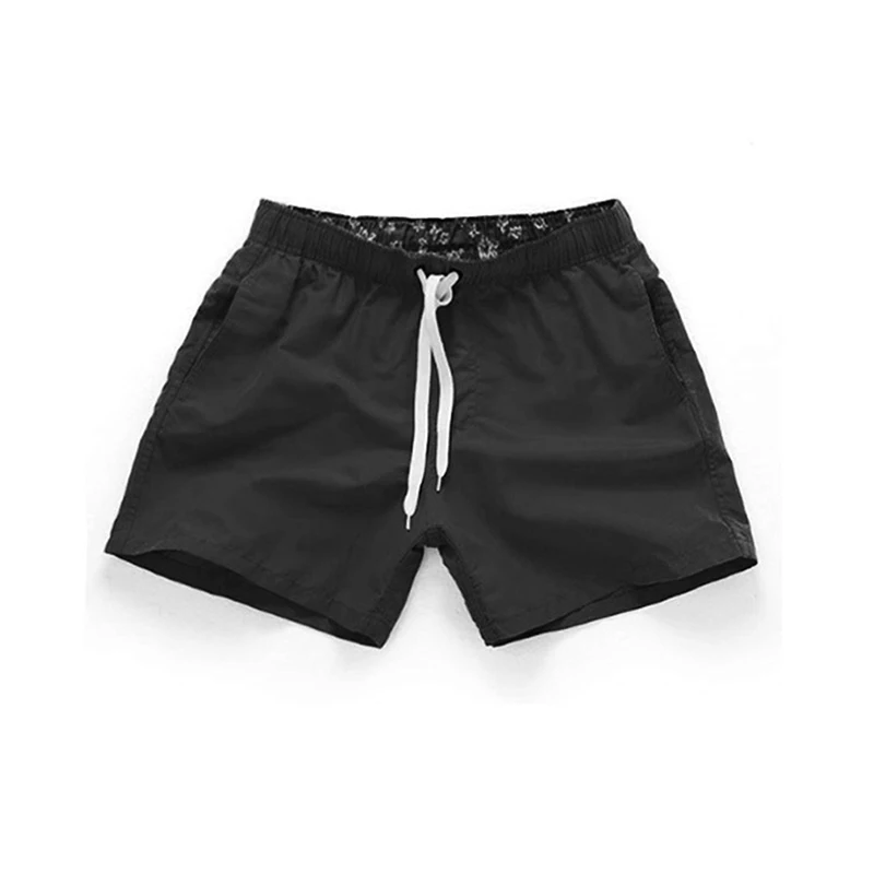 Summer Men\'s Shorts Casual Mid Waist Beach Shorts Solid Straight Drawstring Shorts Four Colors S-2XL