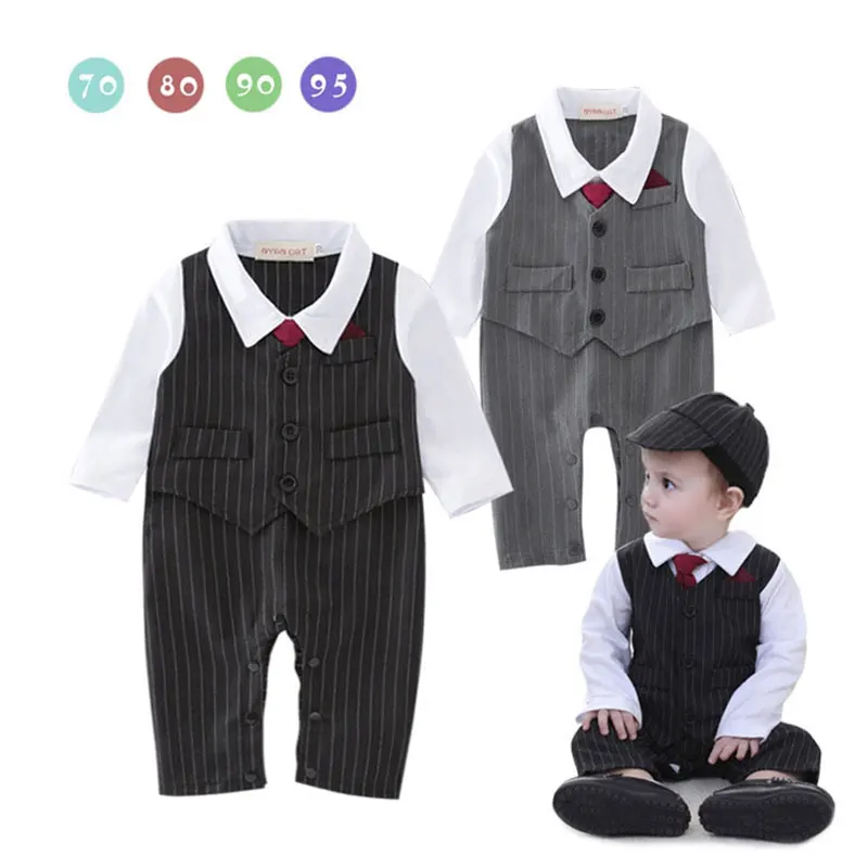 

Baby Boy Cotton Long Sleeve Gentleman Romper for Newborns Fashion Spring Outerwear Infant Boys Jumpsuit Toddler Kids Clothing