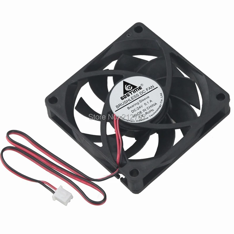 

5PCS Gdstime Brushless DC Cooling Cooler Fan 24V 2Pin 2Wire 7cm 70mm 7015 70x70x15mm