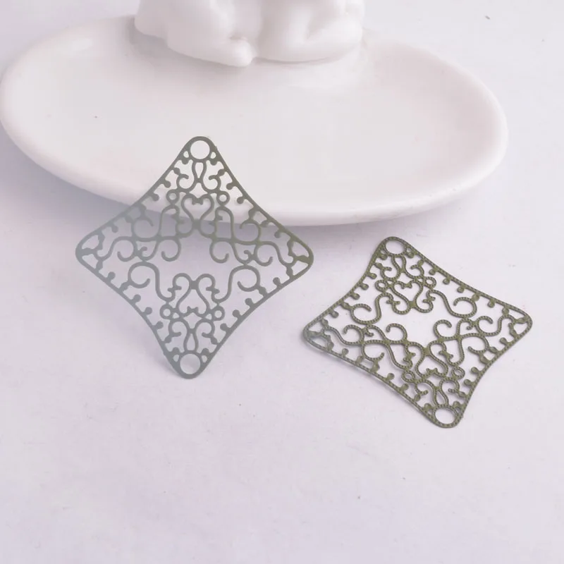 30 Stück AB3027 46*52mm Quadratische Charms Filigrane Hohle Verbindungsstücke DIY Schmuckteile – Detail 5