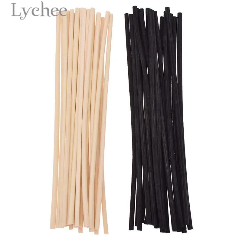 Lychee Life 20pcs 4mmx20cm Extra thick Rattan Reed Oil Diffuser Replacement Stick Incense Home Living Room Aromatic Incense