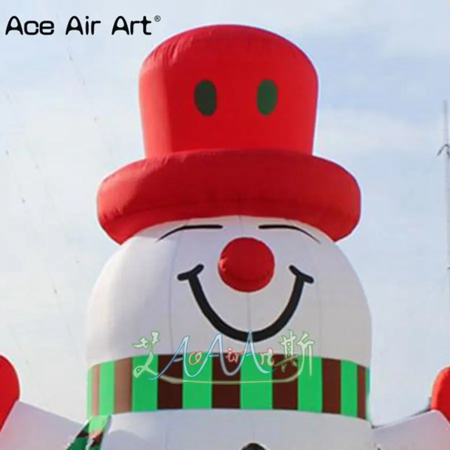 Custom Christmas Snowman Gas Model Giant Snowman with A Smile on Arms Inflatable Christmas Decor