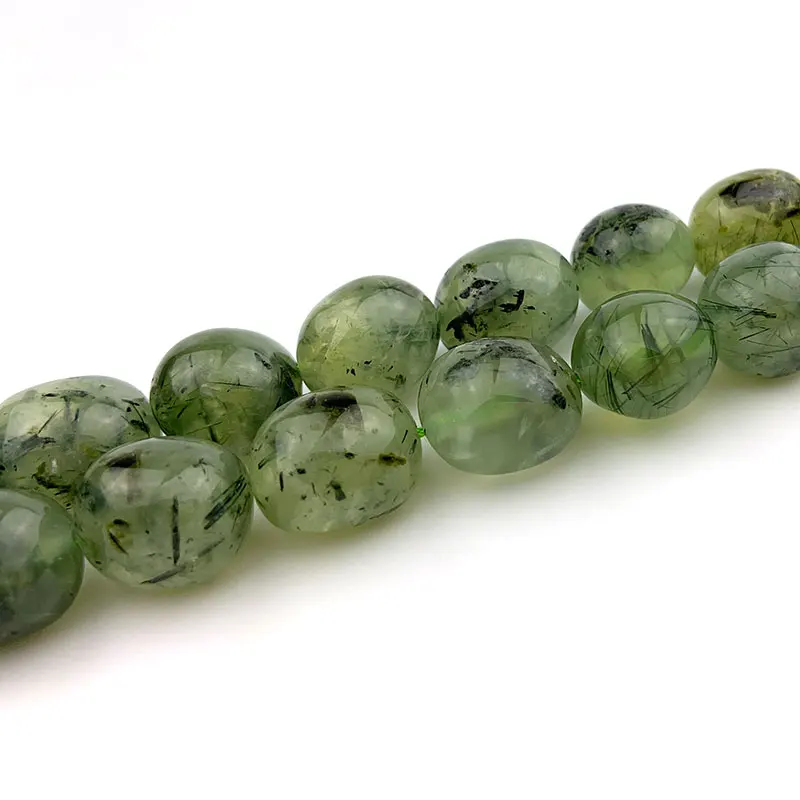 Natural Green Prehnites Stone Beads Freefrom Potato Loose DIY Beads For Jewelry Making Beads Accessories 15'' Women Men Gift