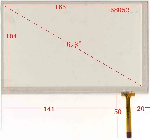 

Toptouch 68052700997 Дюймов 165*104 кабель Ling GPS AT070TN83/84/A070VW04