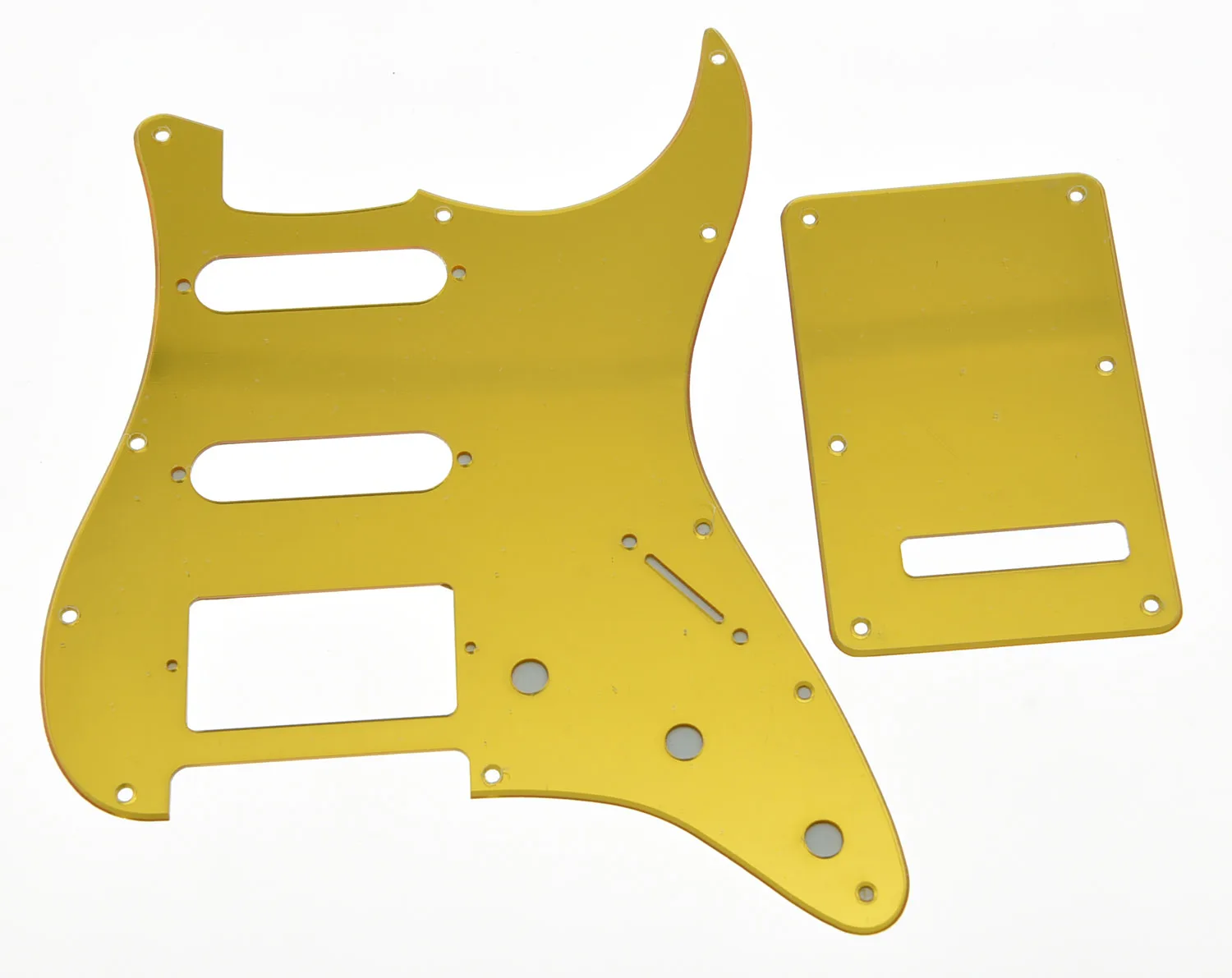 Gold Mirror HSS ST Guitar Pickguard Back Plate and Screws fits USA ST