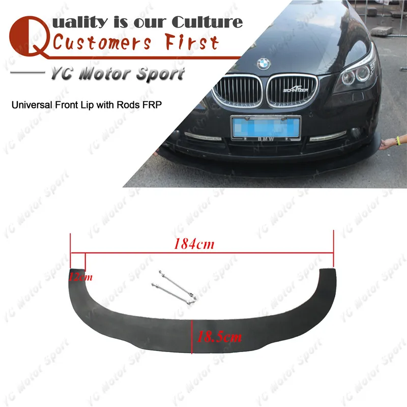 Car Accessories FRP Fiber Glass Front  Lip with Rods 3pcs Fit For All Brand Universal Front Bumper Under Splitter Lip