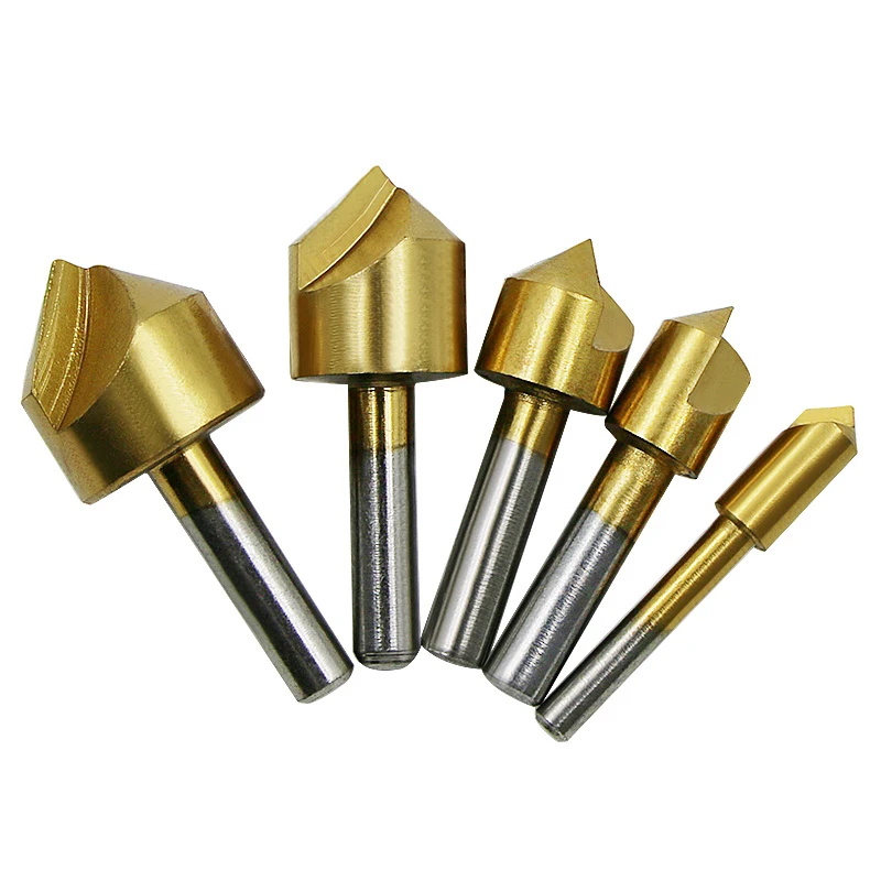 6Mm 10Mm 13Mm 16Mm 19Mm 6-19Mm Carbon Staal Titanium Coated 90 Graden enkele Fluit Rand Hout Afschuining Core Verzinkboor Boor