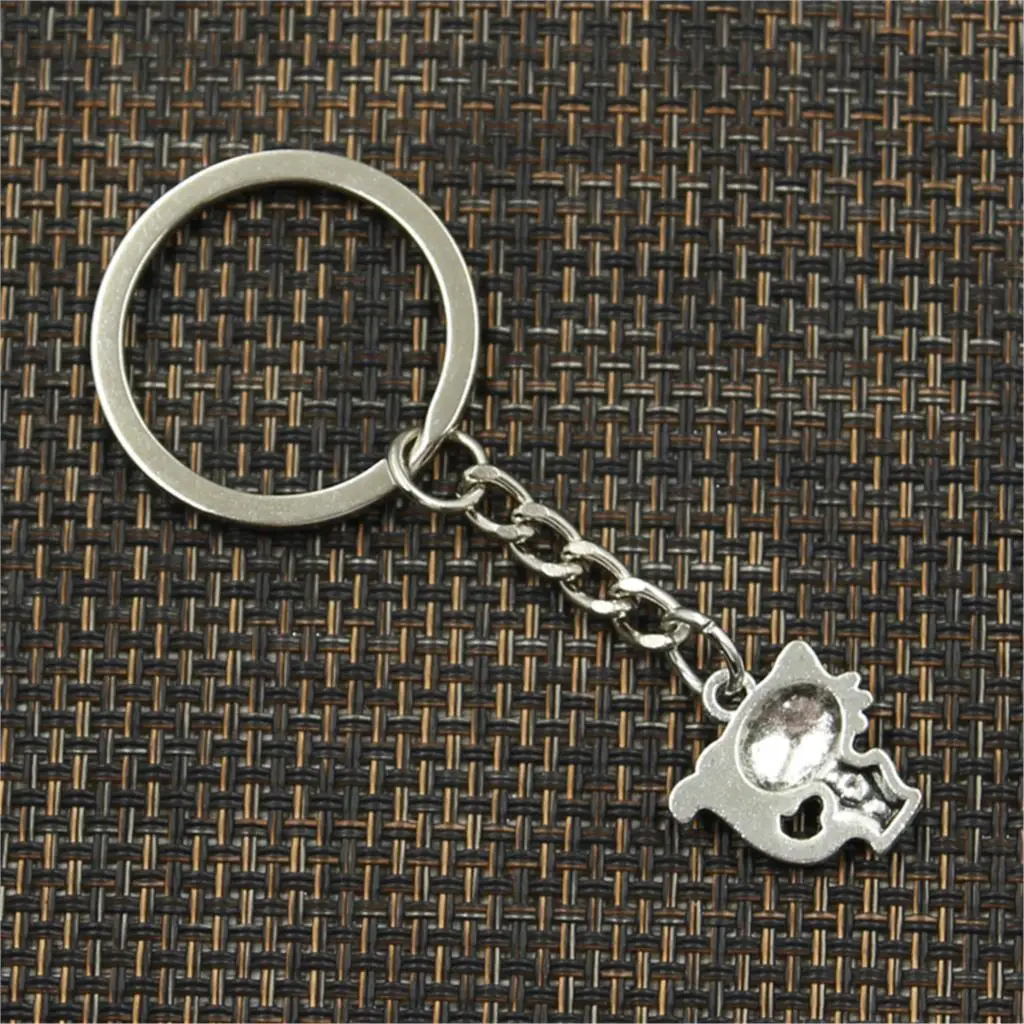 New Fashion Keychain 19x17mm Smiling Cat Pendants DIY Men Jewelry Car Key Chain Ring Holder Souvenir For Gift