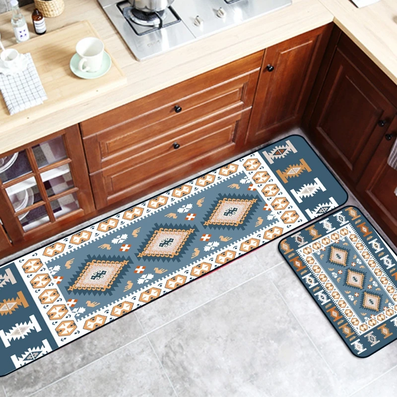 Morocco Style Geometric Kitchen Mats Bathroom Area Rugs Tapete Absorbent Living Room Floor Door Mat Non-Slip Kitchen Carpets