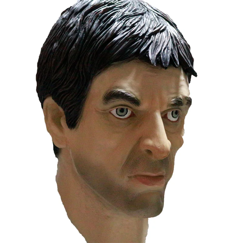 Latex Scarface Al Pacino Mask Tough Guy Celebrity Man Head Masks Movie Cosplay Fancy Dress Party Halloween