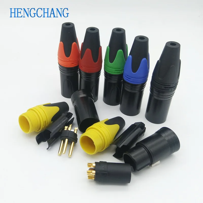 12 قطعة لون الذهب تصفيح XLR موصل الصوت ميكروفون التوصيل 3 القطب المتكلم موصل الذكور الإناث لتقوم بها بنفسك ميكروفون موصل