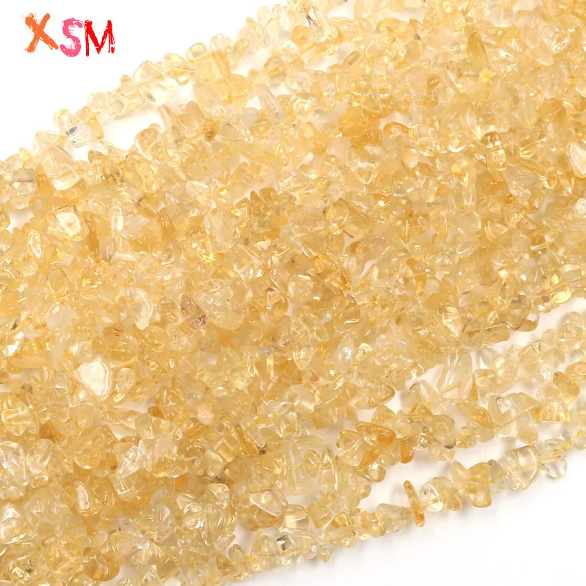 Irregular Gravel 5-8mm Chips Stone Natural Citrines Yellow Crystal Stone Beads For Jewelry Making DIY Bracelet Necklace