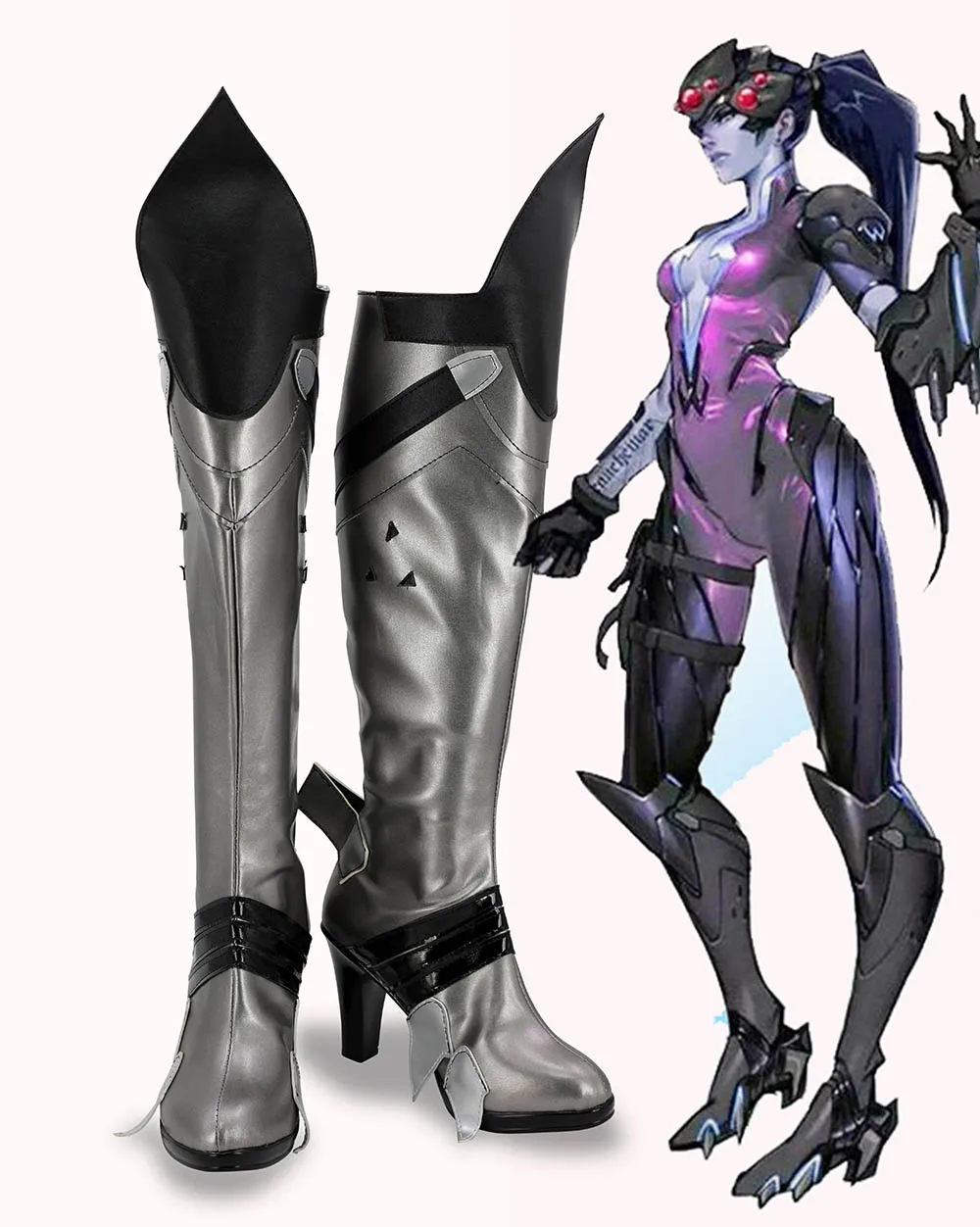 

Widowmaker Boots Cosplay Hot Game OW Widowmaker Cosplay Boots Shoes for Halloween Christmas Custom Made