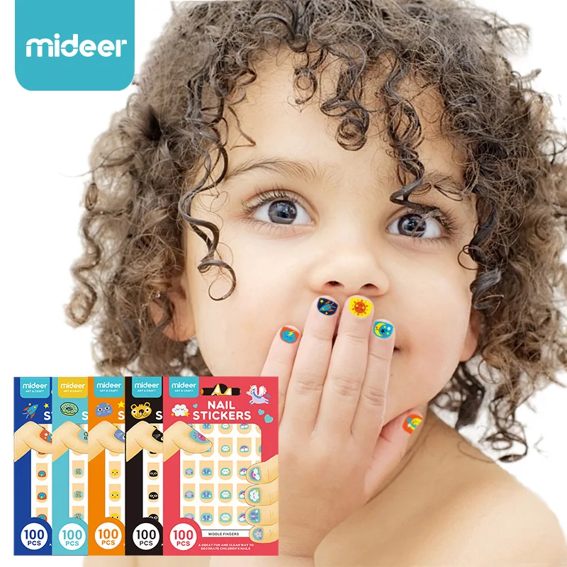 

Mideer Children Nail Stickers Cute Girl Cartoon Waterproof Sticker Child Nail Personality Makeup Sticker For Baby Girl Gifts