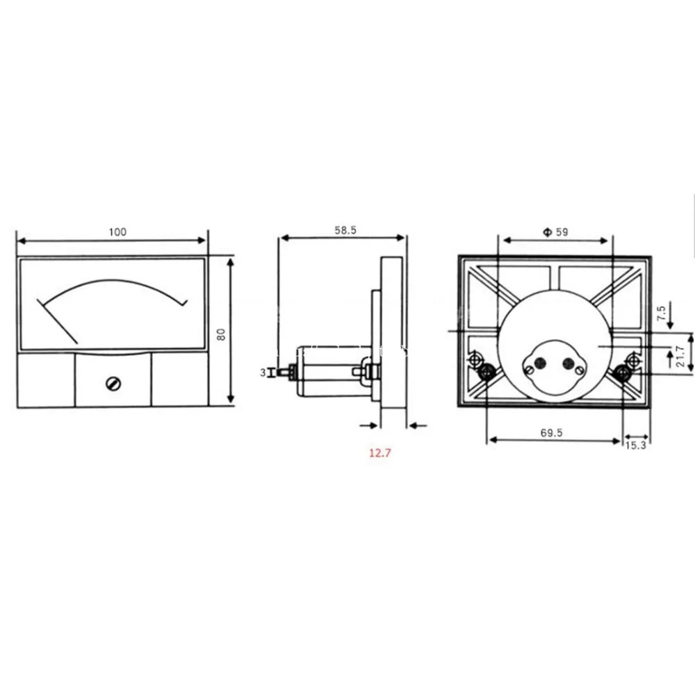 1 PC 44C2 DC 100uA 100mA 5A 10A 15A Amperometro Analogico Corrente di Prova del Tester 100x80mm