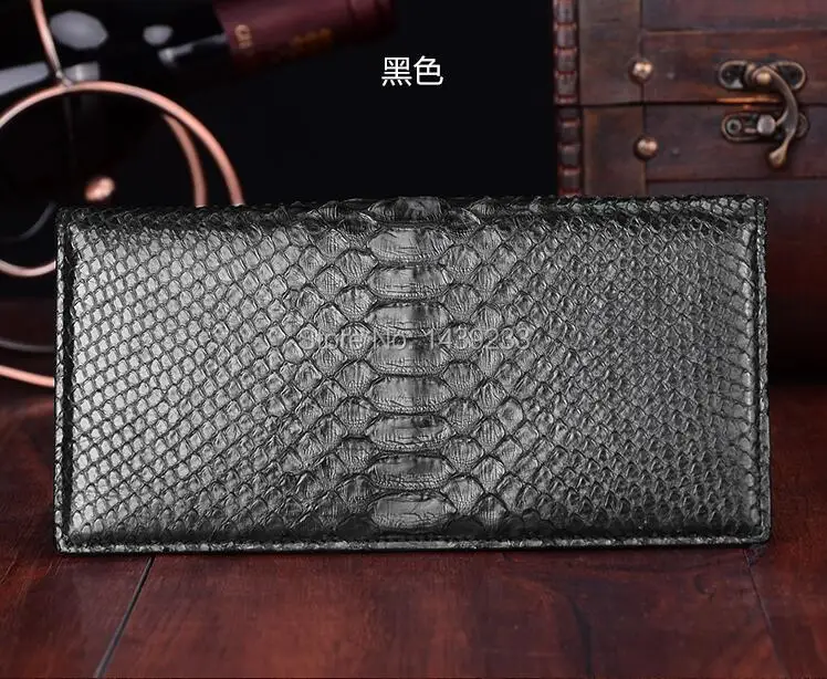 100%  Genuine/Real python skin leather long size  wallets and purse for men bank card holder beige and black color cash holder