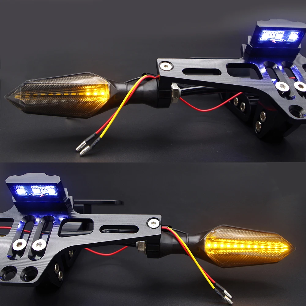 Soporte de matrícula LED para motocicleta, accesorios CNC para honda cbr vtr 1000f Forza shadow vt 750 vtx cbr 900 rr pcx