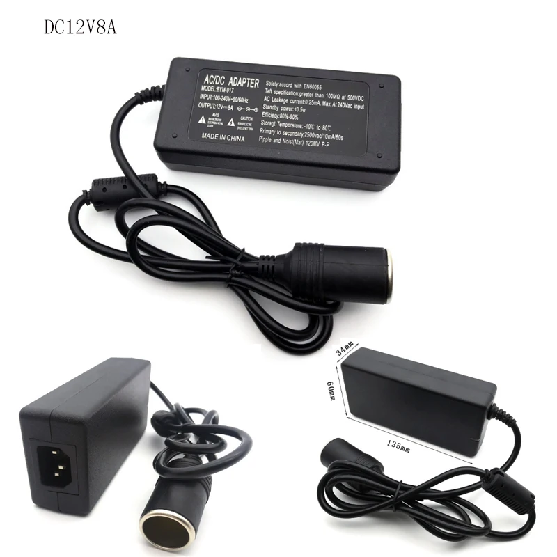 1Pcs DC12v2A/3A/5A/6A/8A/10A power adapter AC220V to DC12V cigarette lighter car power converter air pump power supply