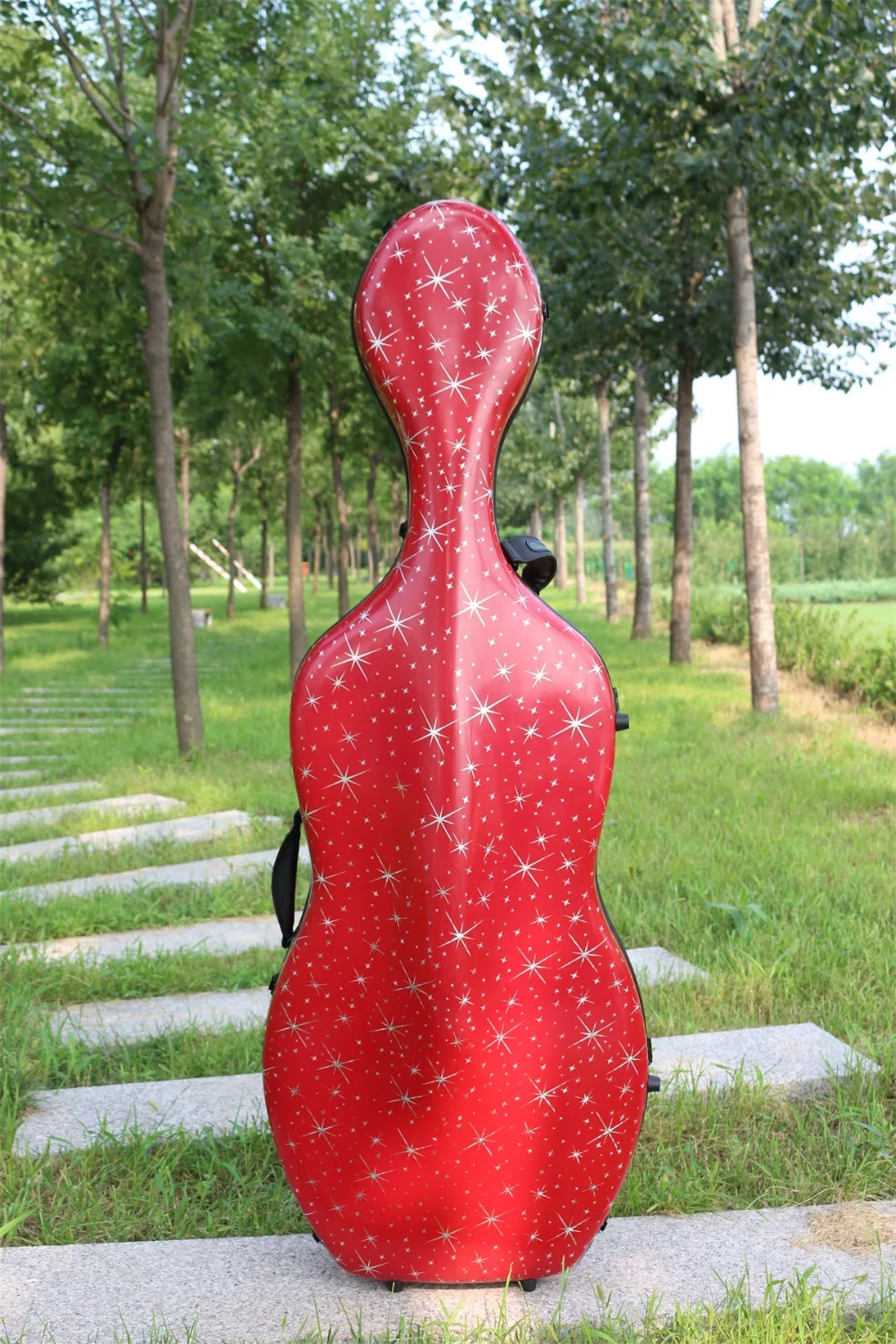 red cello case 4/4 carbon fiber composite material 3.6kg with wheel