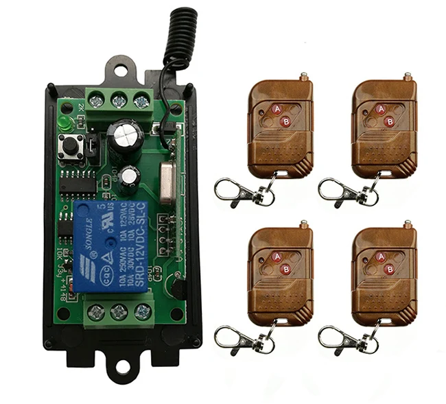 

DC 9V 12V 24V 1 CH 1CH Wireless Remote Control System transmitter+receiver universal gate remote control/radio receiver /lamp