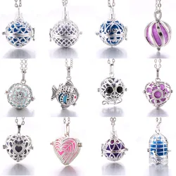 Aromatherapy jewelry owl Heart necklace Aroma Diffuser Perfume Essential Oils Aromatherapy Locket Pendant Necklace