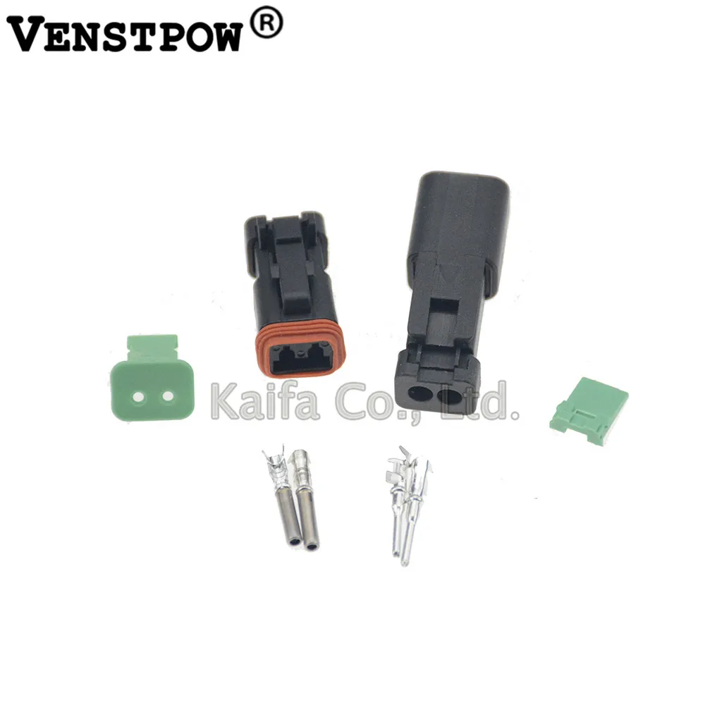 1sets Deutsch DT 2Pmale female Waterproof Electrical Wire Connector plug Kit DT04-2P-CE03 DT06-2S-CE05 16-22 AWG,13A Short cover