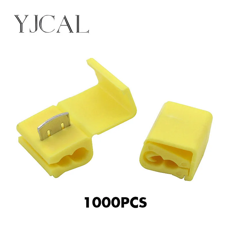 

1000PCS Yellow Scotch Lock Electric Wire Cable Connectors Fast Splice Crimp Non Destructive Without Breaking Line Clamp