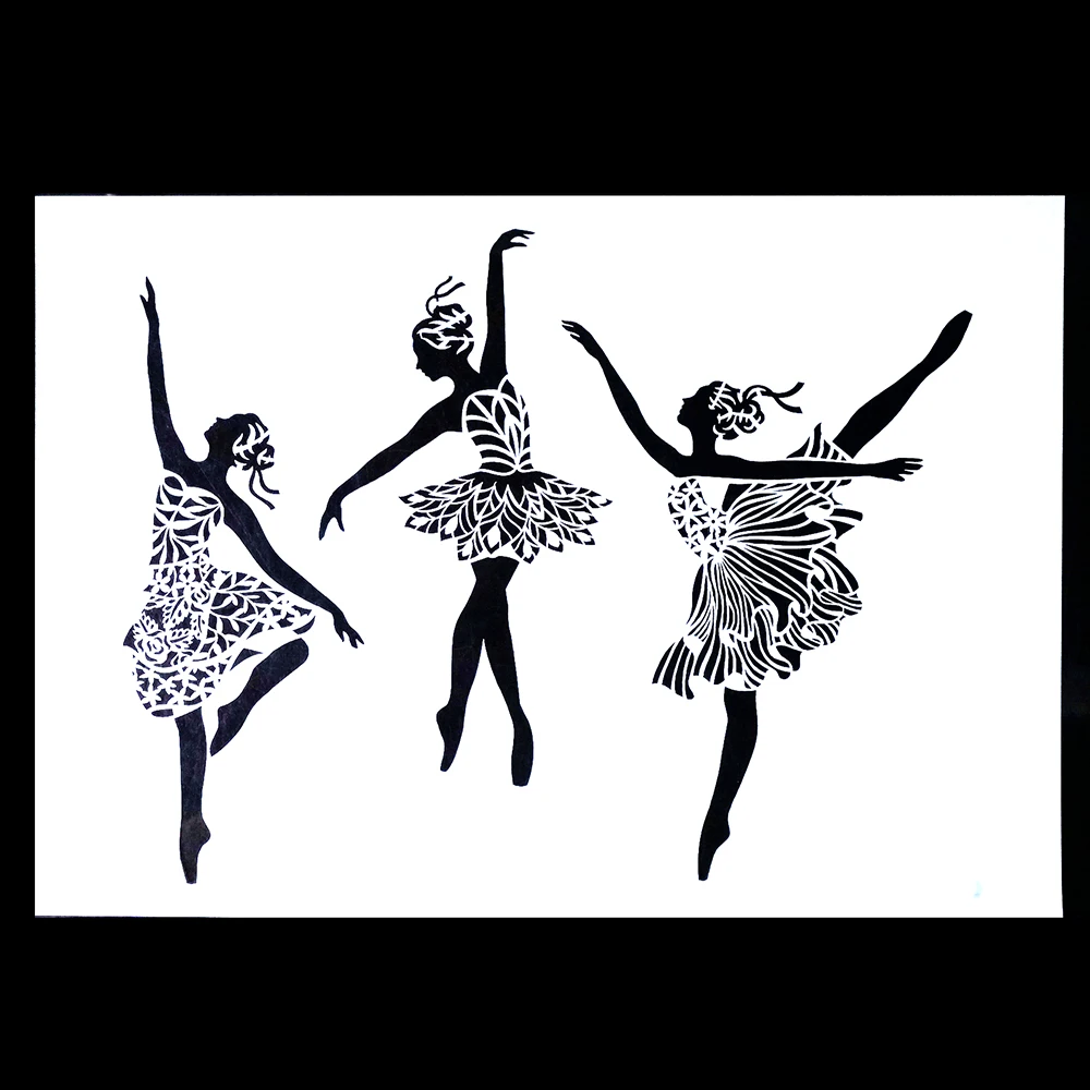 A4 A3 A2 DIY Craft Layering Ballerina Stencil For Walls Painting Scrapbooking Stamping Album Decorative Embossing Paper Card