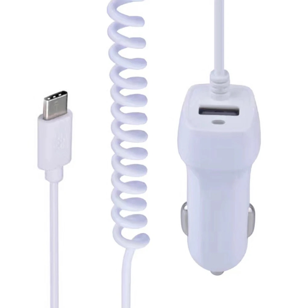 50pcs/lot 5V 2.1A Micro USB USB 3.1 USB -C Type C Car Charger with Retractable Cable for Samsung S9 S8 S7 S6 S5 HTC LG Nokia