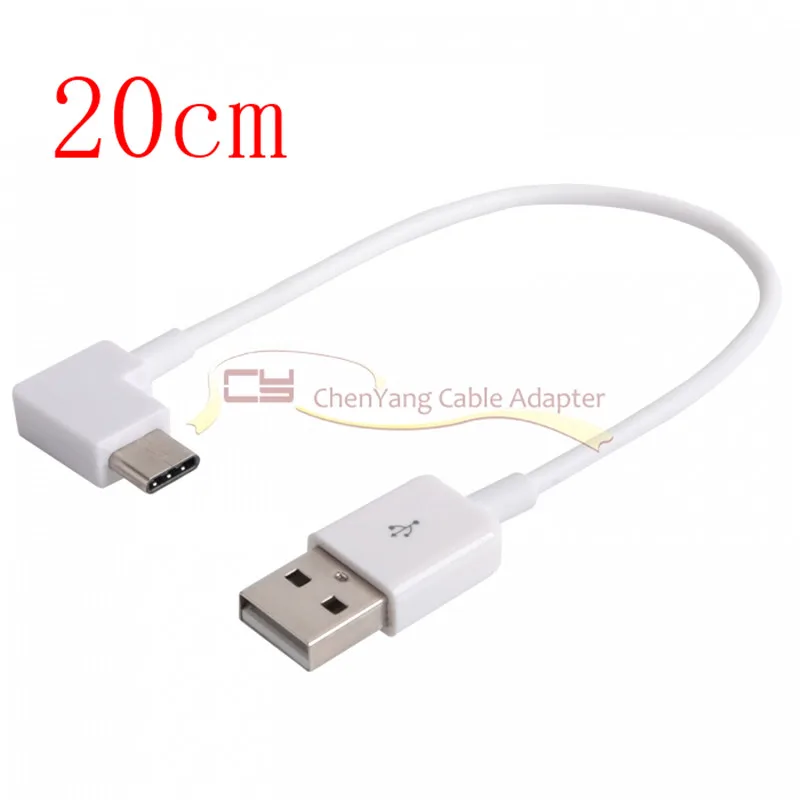 1M Kątowy kabel USB-C USB-C do USB 2.0 Złącze 90 stopni do tabletów i telefonów Kolor biały 20 cm 100 cm 200