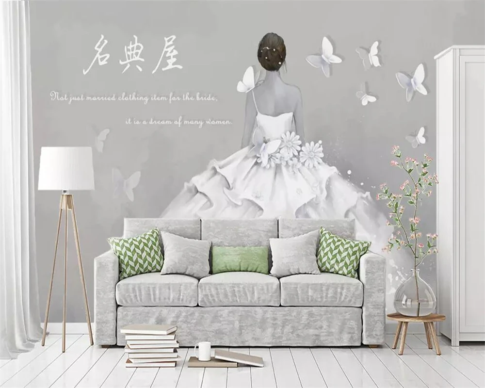 

beibehang Custom wallpaper 3d mural retro back wedding dress shop cement wall tooling background wall paper 3d papel de parede