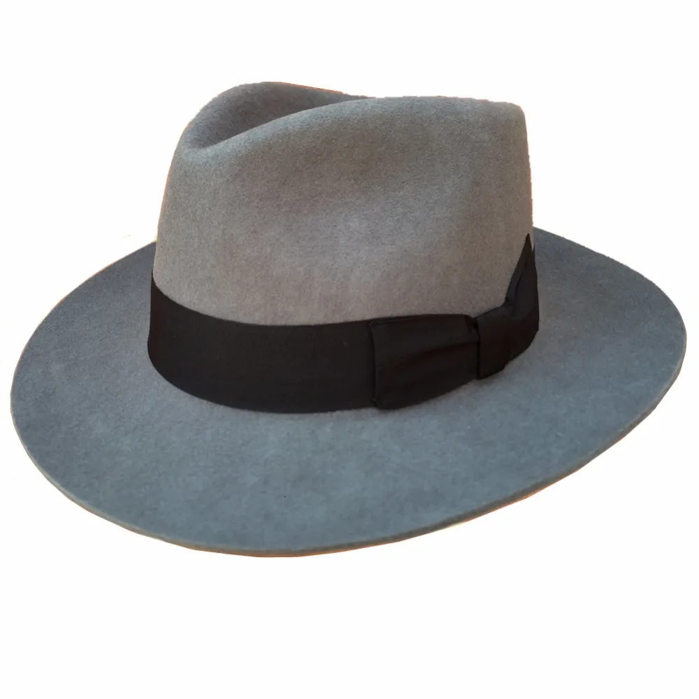 Grey Gray Fedora Gentleman Godfather Gangster Mobster Hat For Men