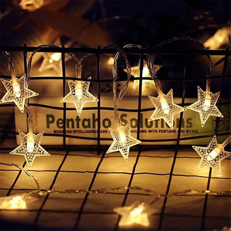 10Leds Christmas Tree Star ไฟ Led String ไฟ Fairy Xmas Party Home Garden งานแต่งงาน Garland คริสต์มาสไฟ Led ตกแต่ง