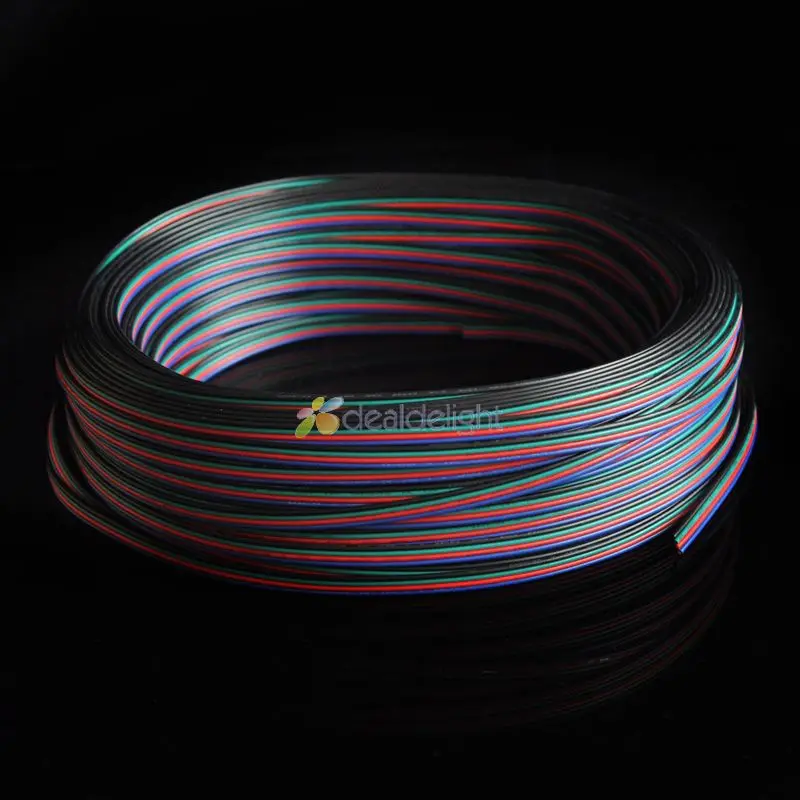 100m 4 Pin RGB Extension Wire Connector Cable Cord For 3528 5050 RGB LED Strip 22AWG