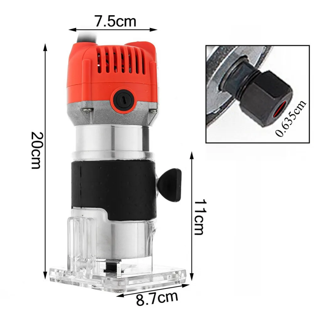 Router Trimmer 650W Duurzaam Kleine Koperen Motor Carving Machine 1/4 ''Chuck Elektrische Houtbewerking Trimmer Power Tool Hout Diy