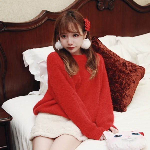 Princess Sweet Lolita Sweater BoBON21wool Lebih Hangat Menutup Kulit Lembut Sweater Hampir T1295 Sweater Tingkat