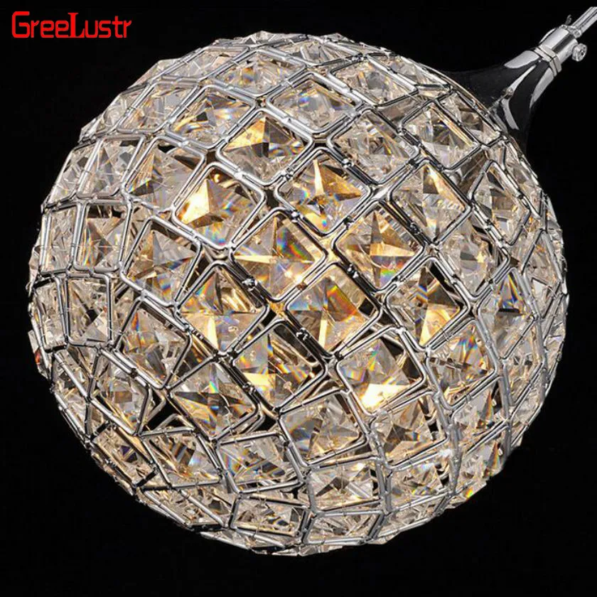 Nordic Round Crystal Ball Led Pendant Lights Hanglamp Lustres Light Fixtures for Living Room Bedroom Loft Industrial  Luminaires