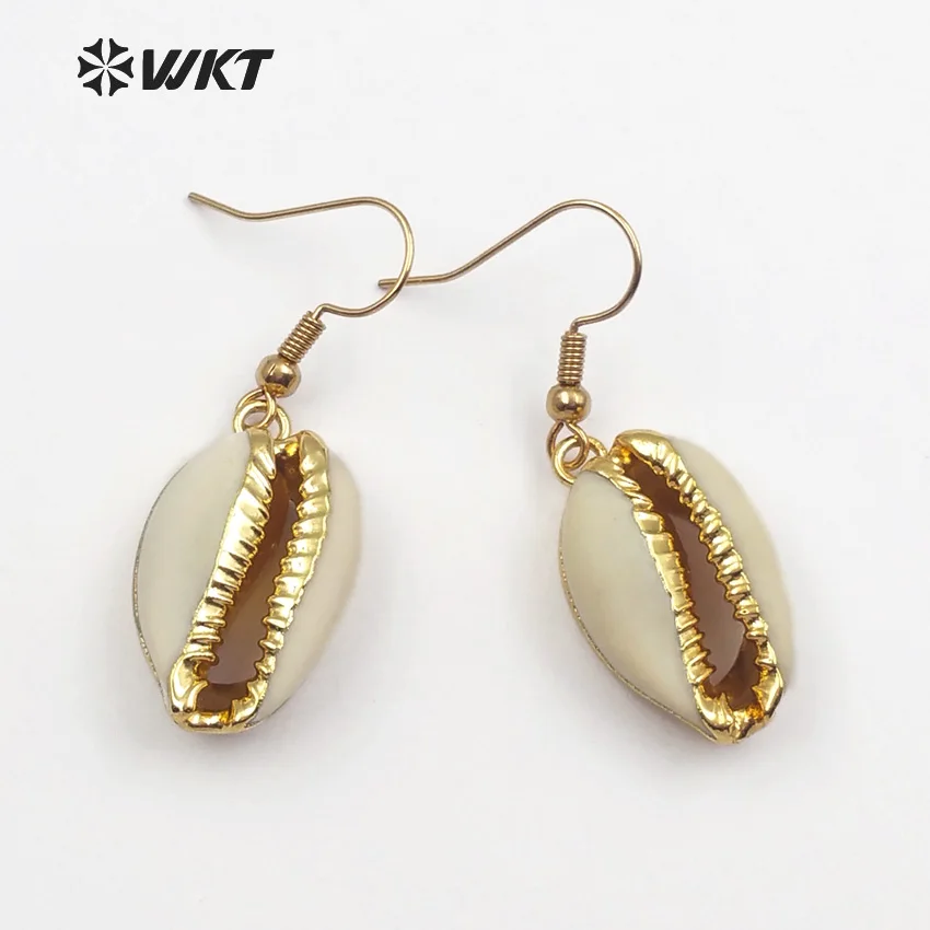 WT-E163 New Original Design Earrings Natural Cowrie Shell With Gold Accessories Wholesale For Women Elegant Gift