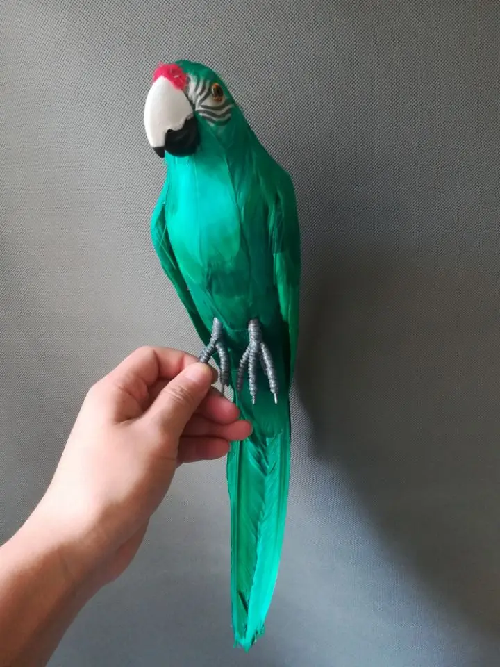 real life Bird green feathers parrot model want-to-open wings parrot 45cm decoration filming prop decoration toy gift h1414