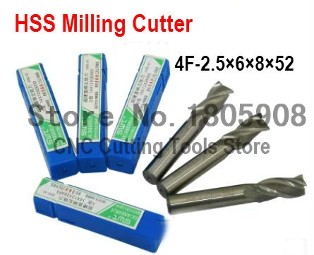 10pcs/set 2.5MM 4 Flute HSS&Aluminium endmill milling cutter CNC Bit Milling Machine tools Cutting tools.Lathe Tool,router bit