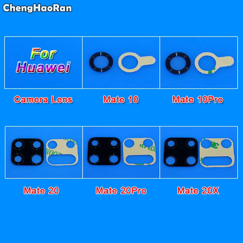 Chengaoran – lentille de caméra arrière en verre avec autocollant, pour Huawei Mate 10 10Pro / Mate 20 20X 20 Pro
