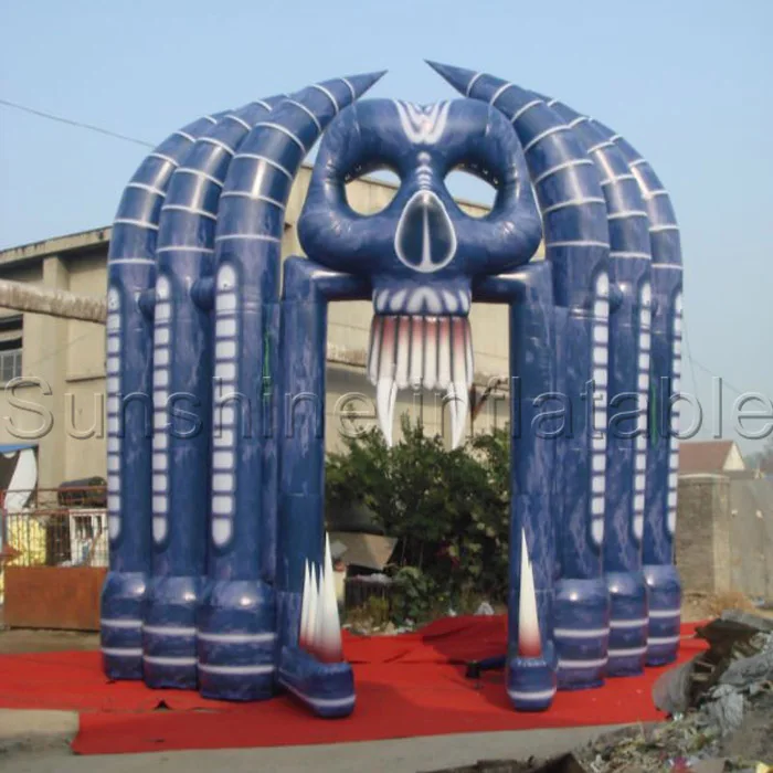 Free shipping halloween clearance hot sale 5mW*6mH skull arch halloween inflatable outdoor decoration