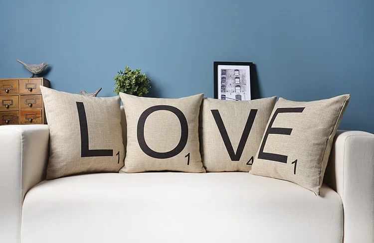 Love pillow cover, creative Wedding black letter lover couple gift throw pillow case pillowcase wholesale